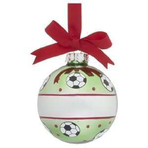  Personalized Soccer Glass Ball Christmas Ornament: Home 