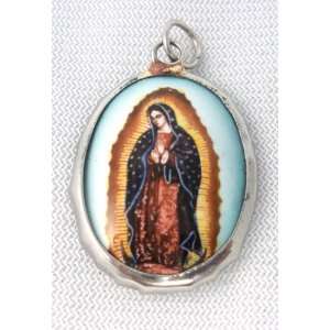  Enamel Pendant of Our Lady of Guadalupe (Green) 