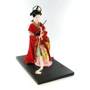   : Geisha Girl Doll Statue Sculpture Kimono Silk Dress: Home & Kitchen