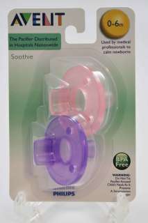 Philips Avent Soothie Pacifier Pink & Purple Set 0 6m  