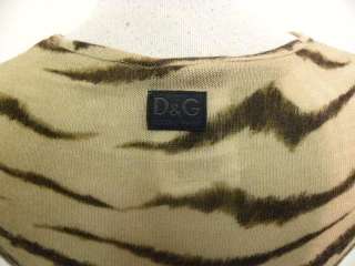 DOLCE & GABBANA tan tiger pattern tank top 40/2 4  