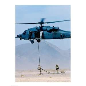  Soldier rappelling from a military helicopter, Indian 