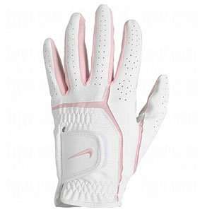  NIKE Ladies Dura Feel Golf Gloves White/Pink Medium Large 