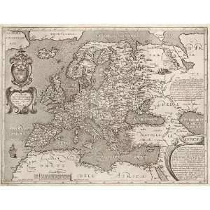 Antique Map of Europe (ca 1600) by Arnoldo di Arnoldi (Archival Print 