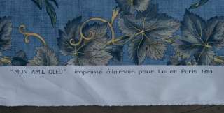 Mon Amie Cleo Lauer Paris Blue Floral Fabric Cotton  