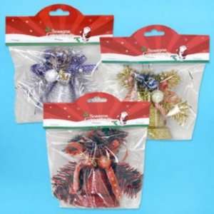  Bell 4.25 H w/Pinecone Glitter Assorted Case Pack 48 