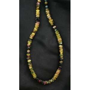  TOURMALINE CENTER DRILLED BEADS YELLOW MULTI COLOR 