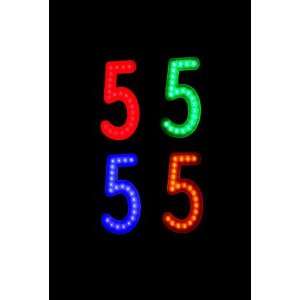  Yellow Single Five 5 Number Led Sign