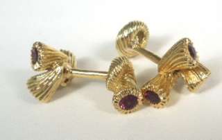 RUBY 2.00 ct 18K Yellow Gold Branch Cufflinks   Gift Boxed   Free 