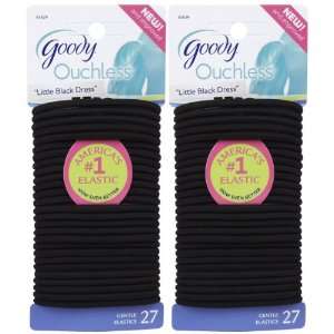  Goody ouchless hair elastics, black (one pack of 27 pieces 