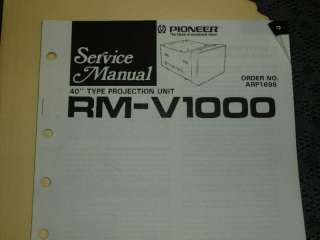 PIONEER Projector RM V1000  Original SERVICE MANUAL  