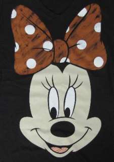 Disney T Shirt V neck Minnie OR Crew Mickey Mouse Cotton Print Tee Top 