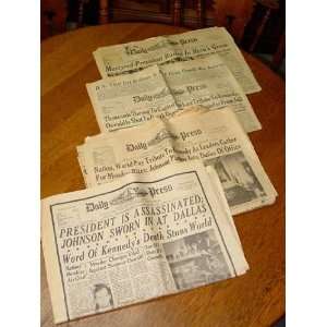  Set of 4 JFK Assassination Newspapers from The Daily Press 