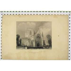  St Asaphs Cathedral West End C1850 Winkles Engraving
