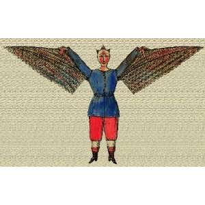   Man with Wings. Decor with Unusual images. Great Room art Decoration