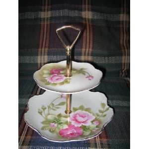  Lefton Green Heritage Two Tier Tidbit Tray Everything 