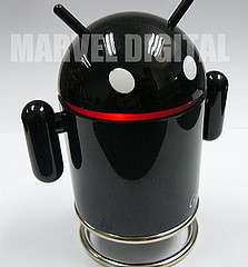 Black Android Robot Mini Speaker  USB 8GB TF Card & FM Radio Player 