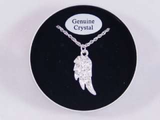 New Genuine Crystal Angel Wing Necklace In a Gift Box  