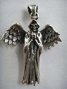 GOTHIC DEATH DARK ANGEL WINGS 925 STERLING SILVER PENDANT CHARM 