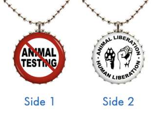 ANIMAL RIGHTS NECKLACE Style #1 No Testing Anti Cruelty Vegan 