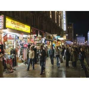 Tourist Shops on Charing Cross Road at Night, London, England, United 