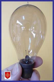 French 1900s Original Triple Loop Carbon Filament Edison Light Bulb 