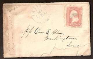 United States (1865) Scott 65 or Cover w/ Green Territorial Cancel 