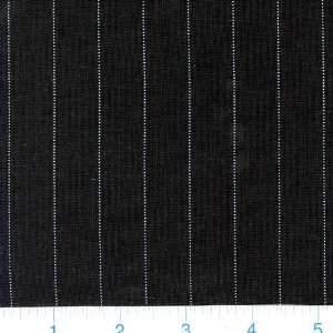  54 Wide Linen Blend Pinstripe Black & White Fabric By 