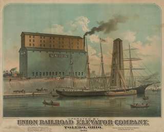 UNION RAILROAD AND ELEVATOR COMPANY TOLEDO OHIO 1882 13X19 PRINT 