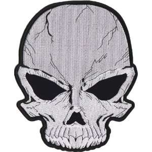  Large Cracked Skull Patch, 8x10 inch, large embroidered biker patch 