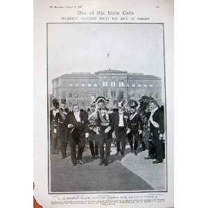  1908 President Fallieres King Gustavus Sweden Ischl