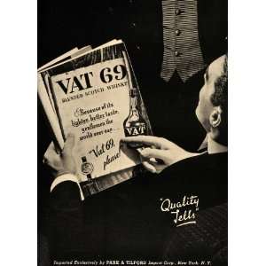 1937 Ad VAT 69 Park & Tilford Blended Scotch Whisky   Original Print 