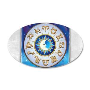  22x14 Oval Wall Vinyl Sticker Zodiac Astrology Wheel 