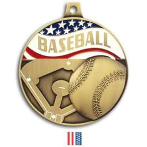  Hasty Awards 2.25 Americana Custom Baseball Medals GOLD MEDAL 