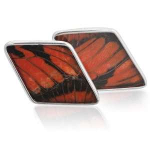  Aymara Red Flame Diamond Butterfly Cufflinks CL AYA 0034 