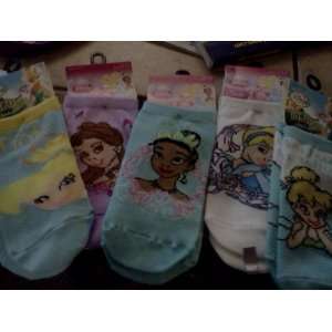  Disney Princess and Tinkerbell Sock Lot Size 4 6 Baby