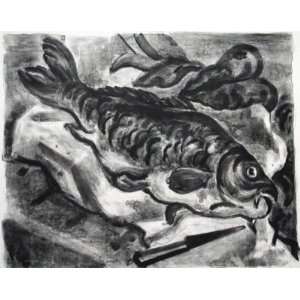  Nature morte au poisson by Maurice Mourlot, 26x20