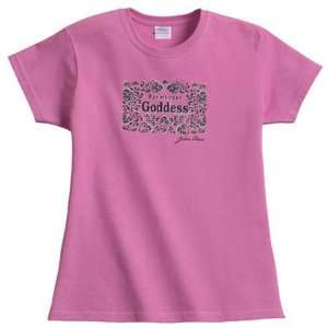  John Deere Ladies Candy Pink Farmhouse Goddess T Shirt 