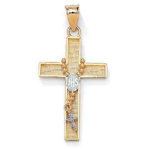  PalmBeach Jewelry Tutone 10k Gold Rosary Bead Cross 