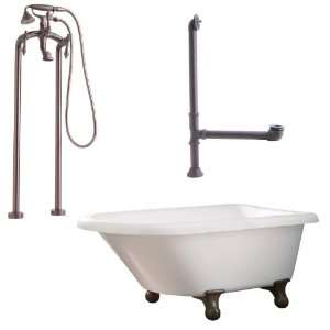   Feet, Drain, Support Brace, and Floor Mount Faucet with Hand Shower