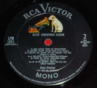 Elvis Christmas Album LPM 1951 RARE MONO Label 1963 LP  