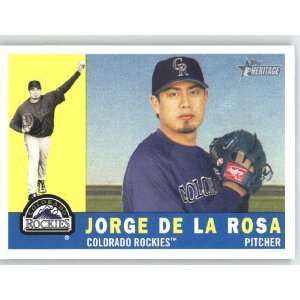 Jorge De La Rosa / Colorado Rockies   2009 Topps Heritage Card # 61 