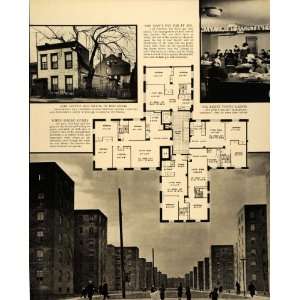  1940 Red Hook Houses Project Floor Plans Brooklyn Print 