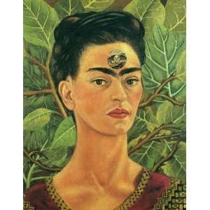 Hand Made Oil Reproduction   Frida Kahlo   24 x 30 inches   Thinking 