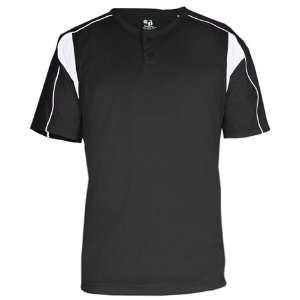  Badger Pro Placket Custom Baseball Jerseys BLACK/WHITE AS 