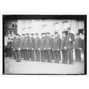  Honor men of the N.Y. Fire Dept. lined up,New York: Home 