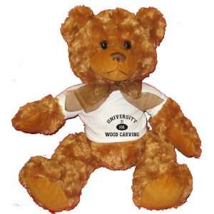  UNIVERSITY OF XXL WOOD CARVING Plush Teddy Bear with WHITE 