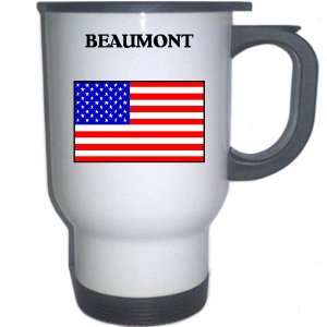  US Flag   Beaumont, Texas (TX) White Stainless Steel Mug 