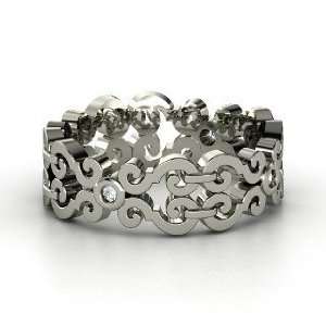  Balcony Band, Sterling Silver Ring with Diamond: Jewelry