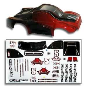  1/8 Short Course Truck Body Red And Black Sports 